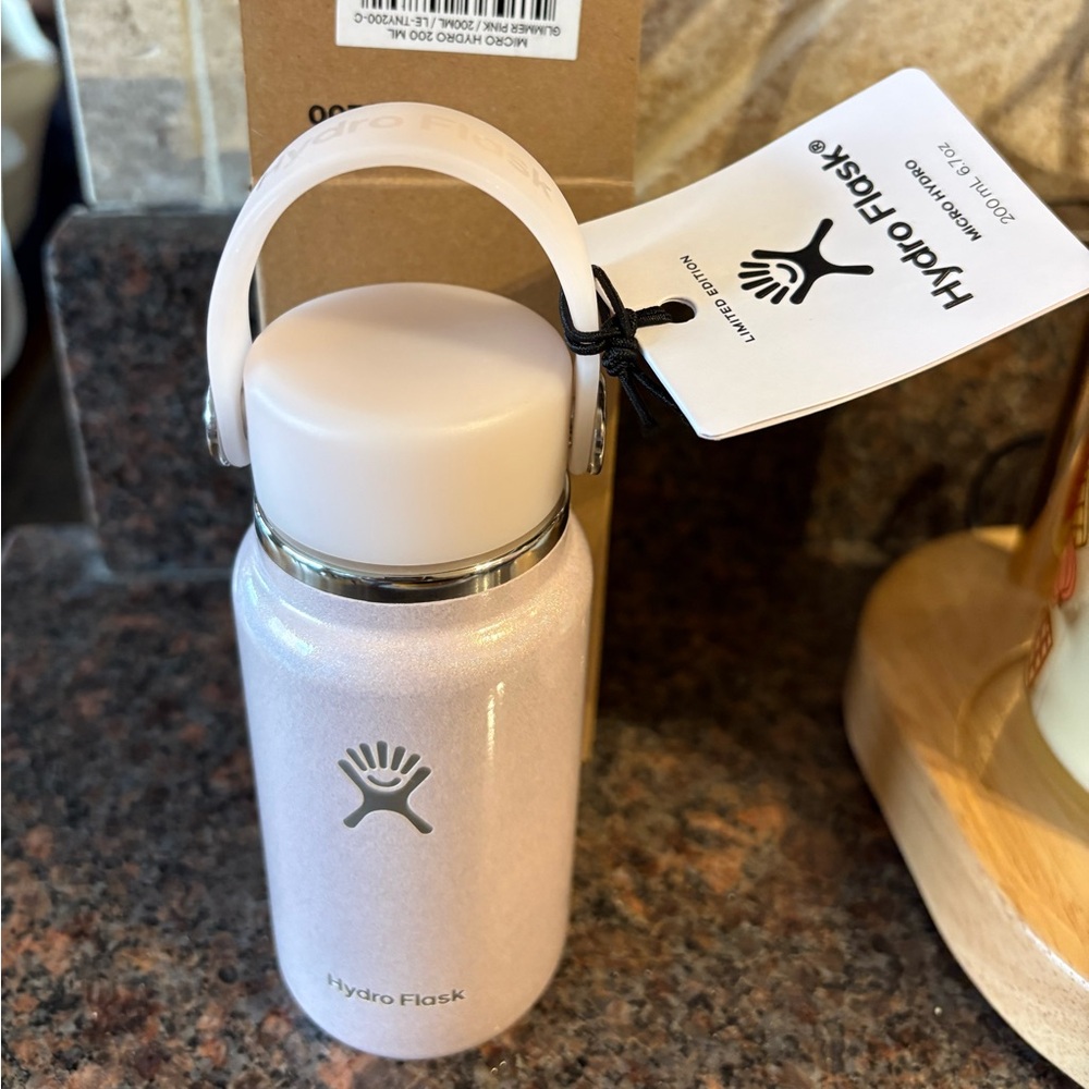 NWT Hydro Flask Glimmer Pink Micro, 200ml/ 6.7 oz